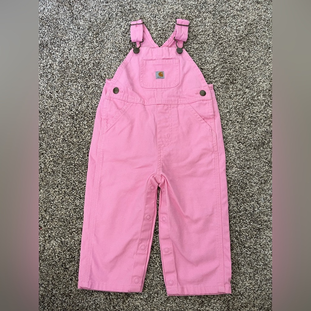 Infant Baby Girl’s Carhartt Pink Overalls Size 12 Months